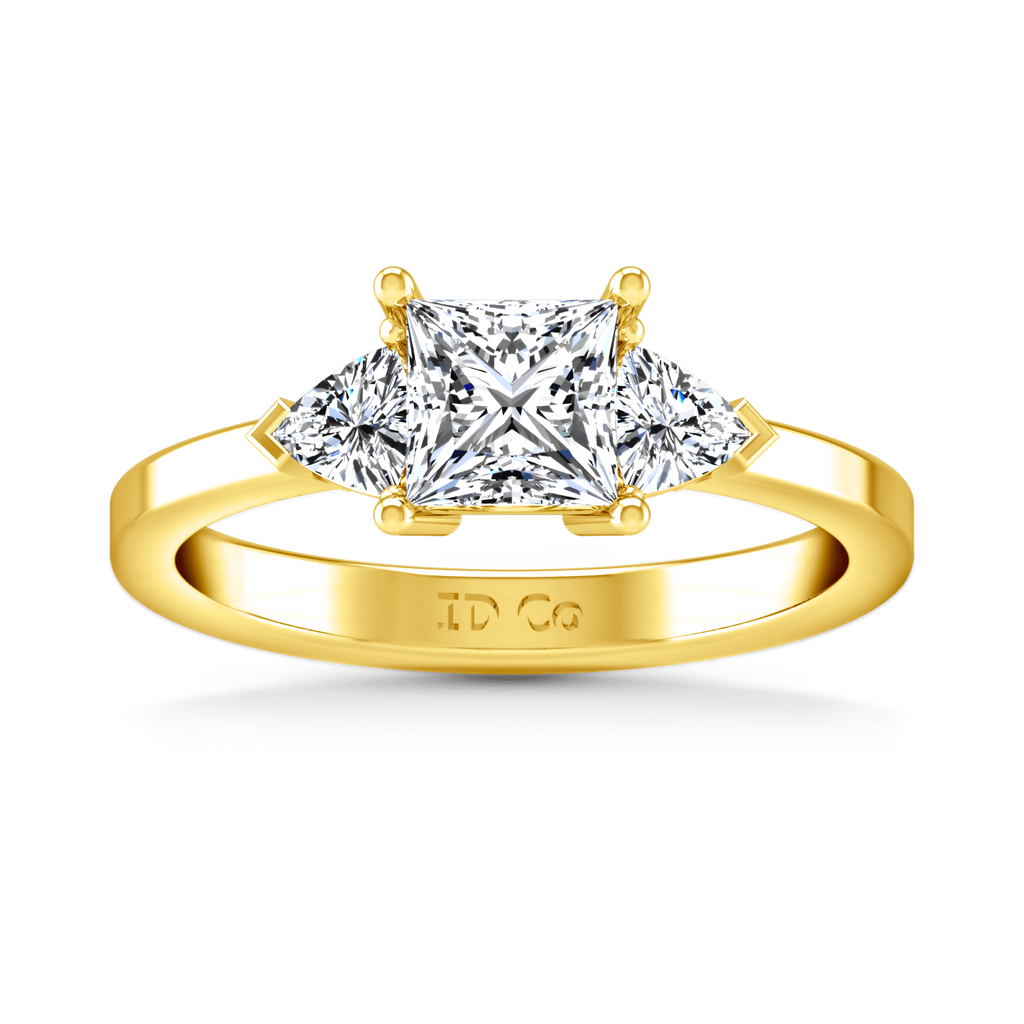 Three Stone Diamond Engagement Ring Simone 14K Yellow Gold engagement rings imaginediamonds 
