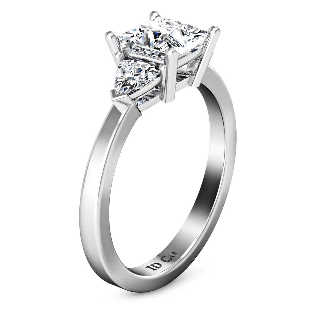 Three Stone Princess Cut Diamond Engagement Ring Simone 14K White Gold engagement rings imaginediamonds 