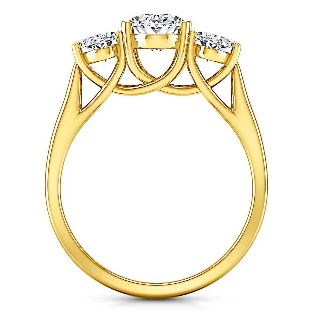 Three Stone Diamond Engagement Ring Arabella 14K Yellow Gold engagement rings imaginediamonds 