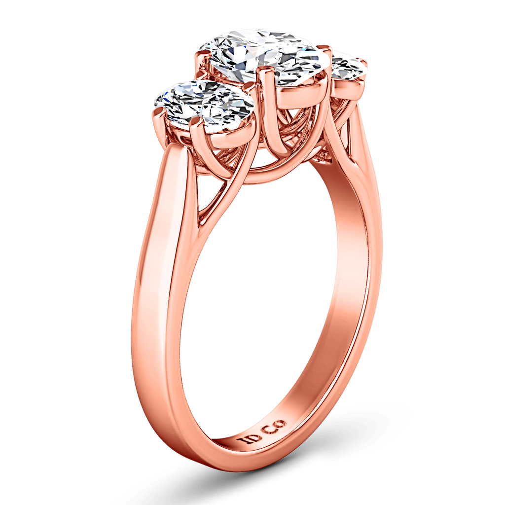 Three Stone Diamond EngagementRing Arabella 14K Rose Gold engagement rings imaginediamonds 