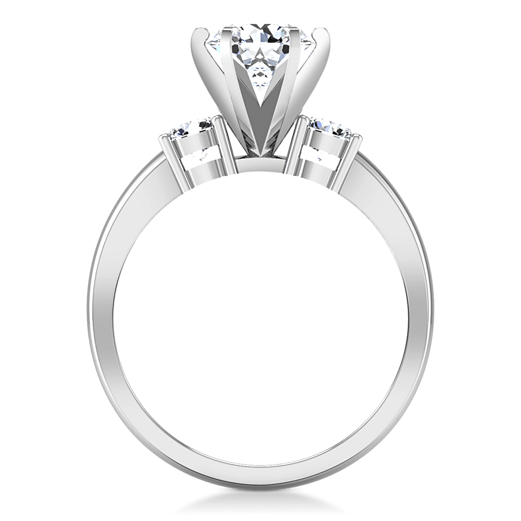 Round Diamond Three Stone Engagement Ring Talia 14K White Gold engagement rings imaginediamonds 