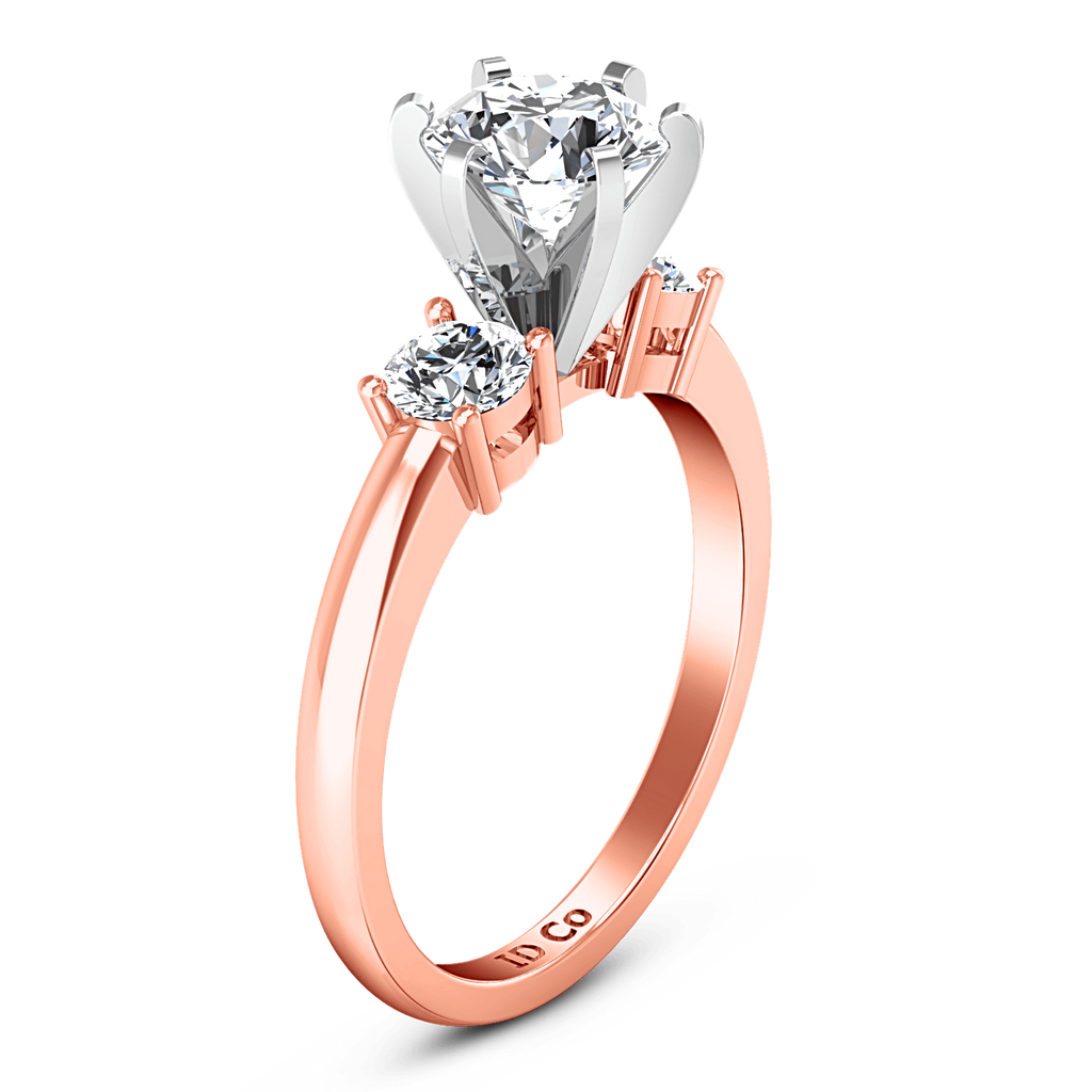 Three Stone Diamond EngagementRing Talia 14K Rose Gold engagement rings imaginediamonds 