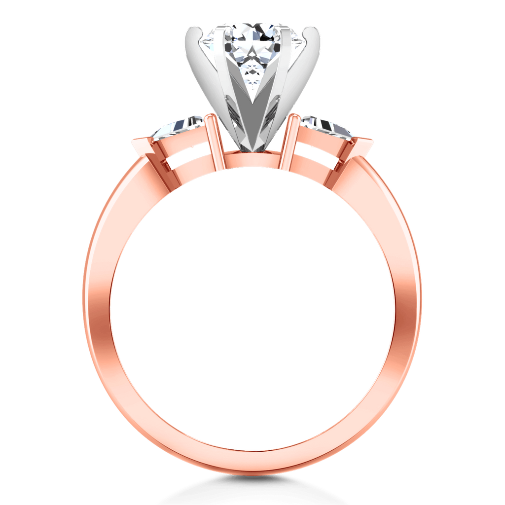 Three Stone Diamond EngagementRing Miranda Trilliant 14K Rose Gold engagement rings imaginediamonds 
