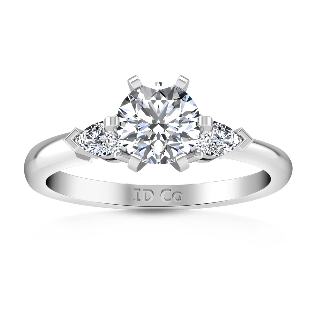 Three Stone Engagement Ring Eliza Pear Diamond 14K White Gold engagement rings imaginediamonds 