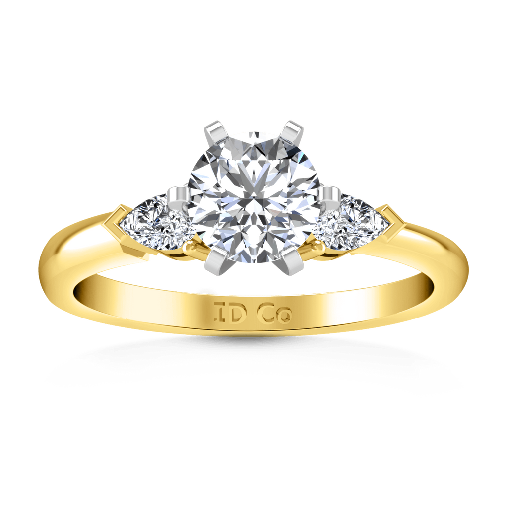 Three Stone Diamond Engagement Ring Eliza Pear Shape 14K Yellow Gold engagement rings imaginediamonds 