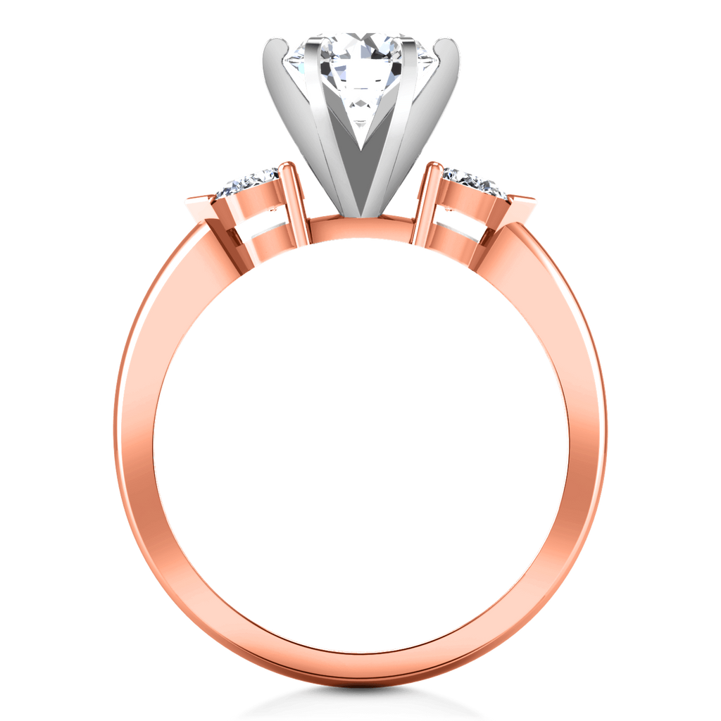 Three Stone Diamond EngagementRing Eliza Pear Shape 14K Rose Gold engagement rings imaginediamonds 