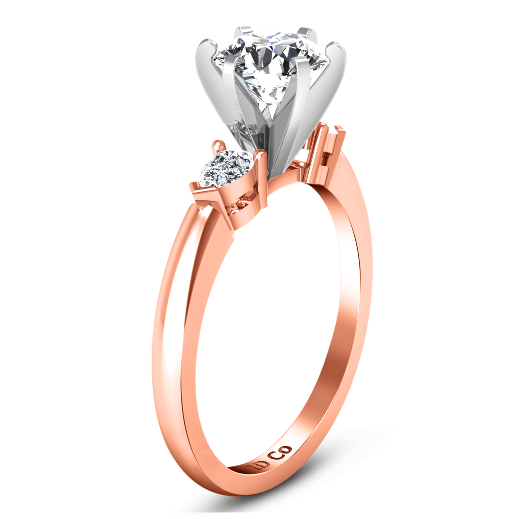 Three Stone Diamond EngagementRing Eliza Pear Shape 14K Rose Gold engagement rings imaginediamonds 