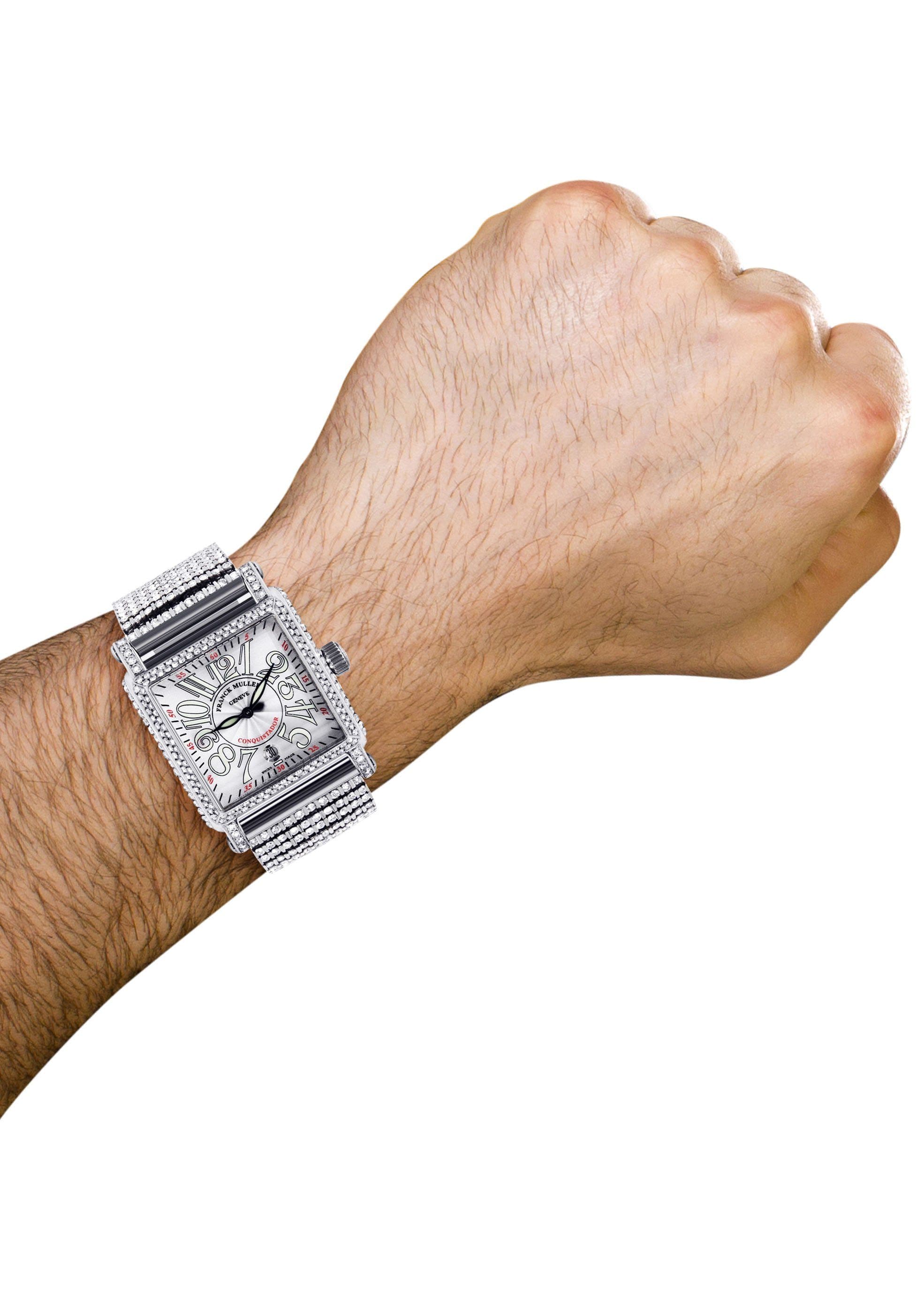 frank muller conquistador franck muller iced out Diamond Franck Muller Conquistador Cortez Stainless Steel 45 Mm