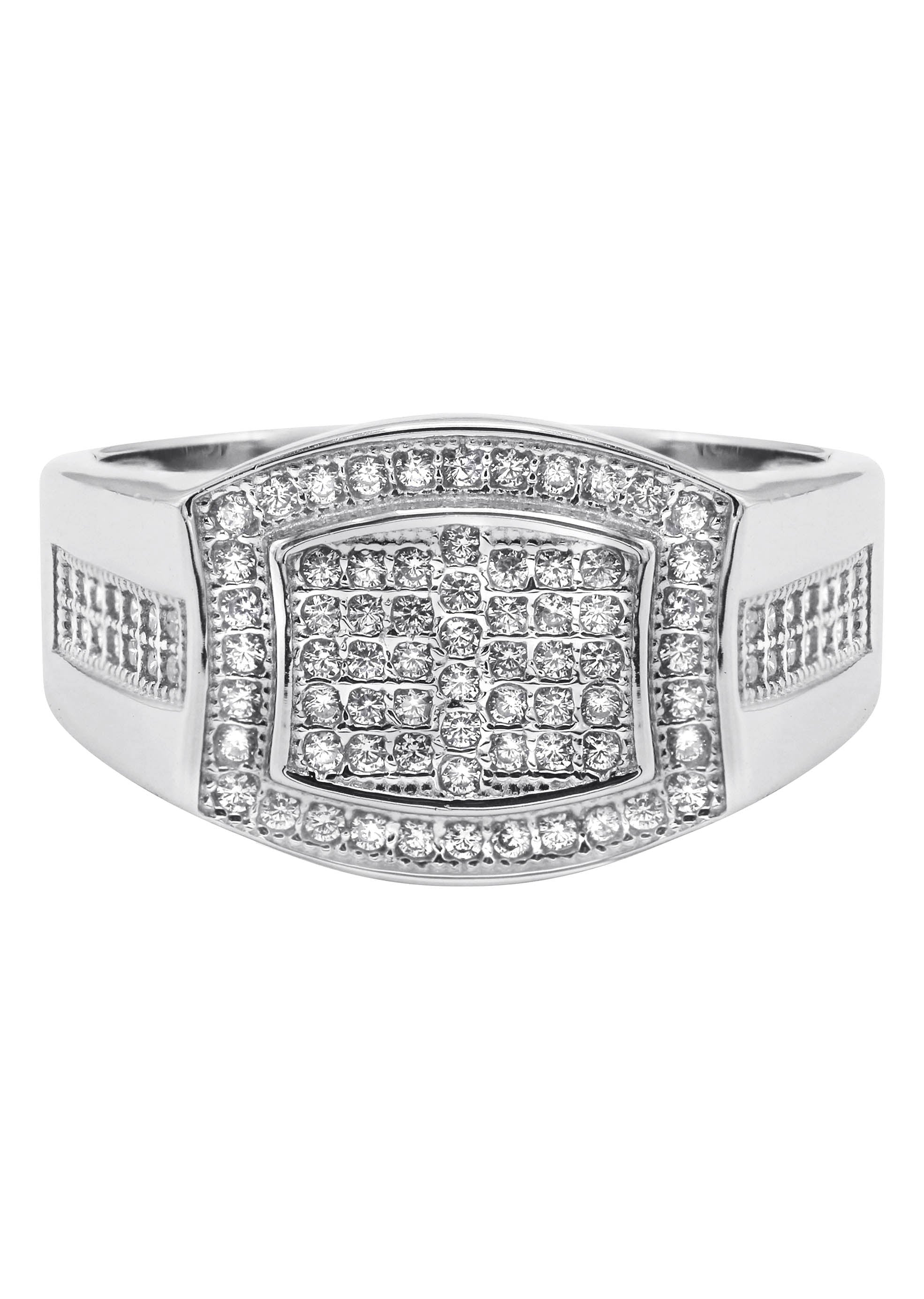 Mens Silver CZ Pinky Ring Appx Grams - Main Image