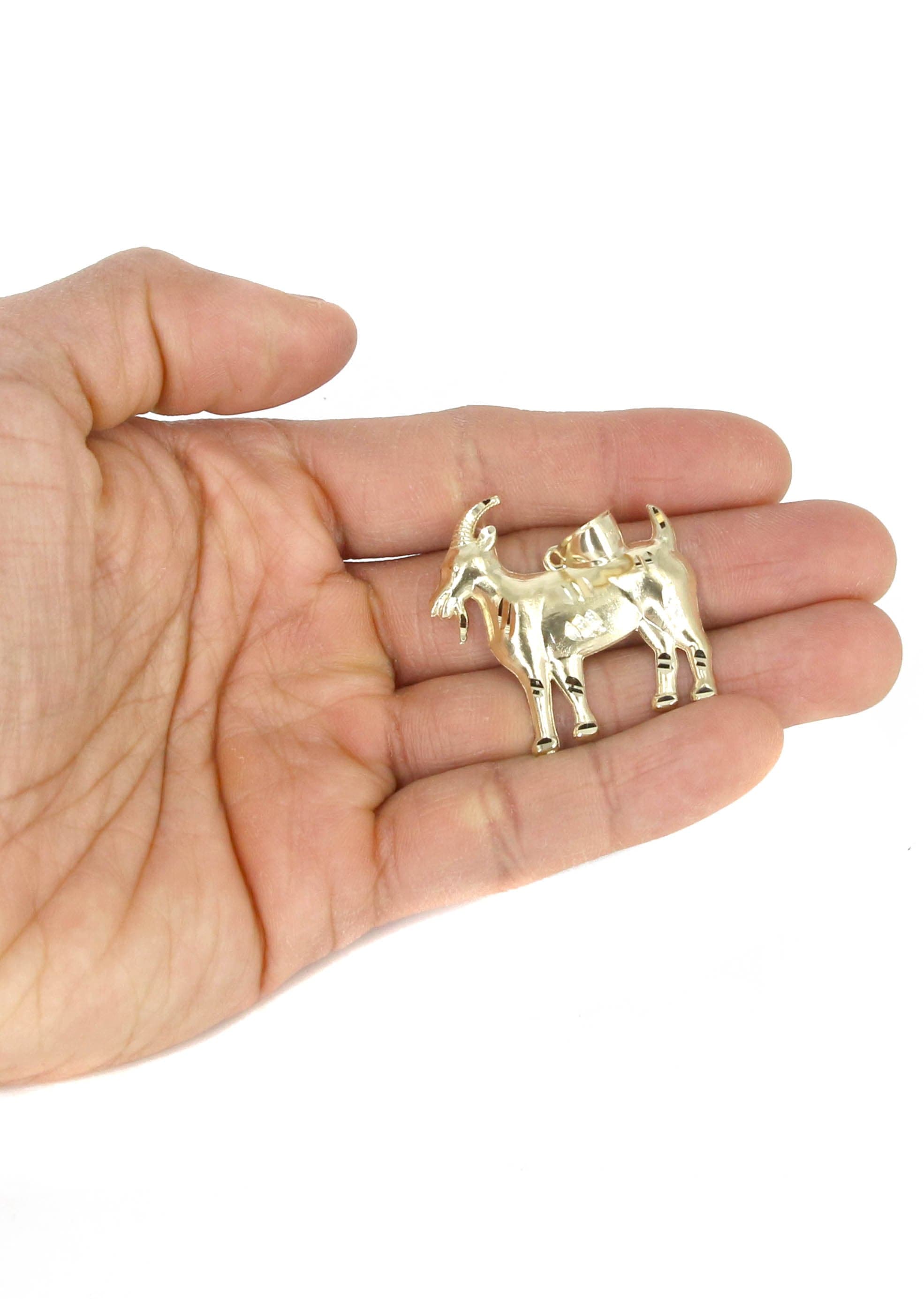 thumbnail image 2 of 10K Yellow Gold GOAT Charm Pendant – Real, USA Made, No Stone, 1 Inch 2 of 3