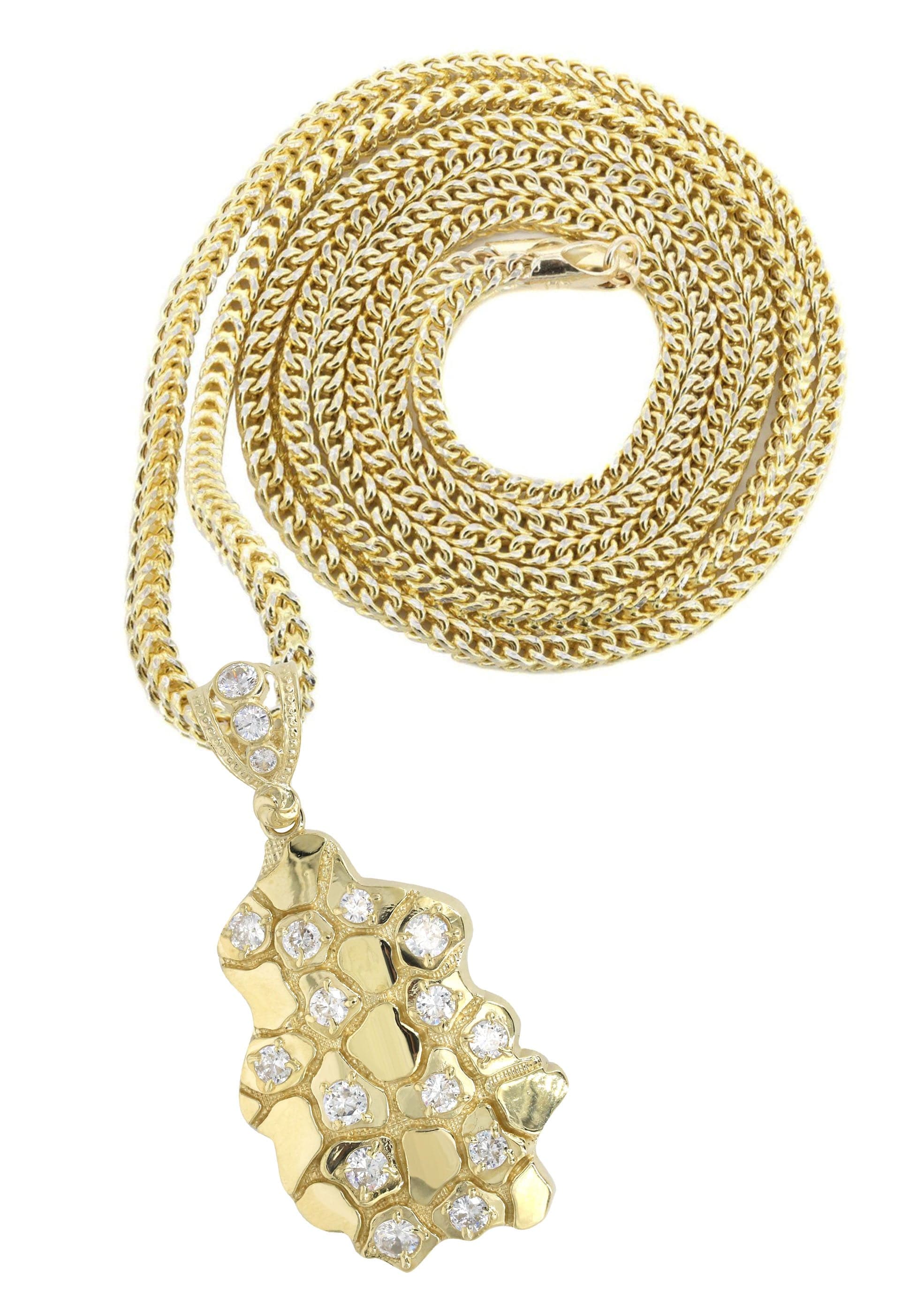 10K Yellow Gold Nugget Necklace Grams - Main Image