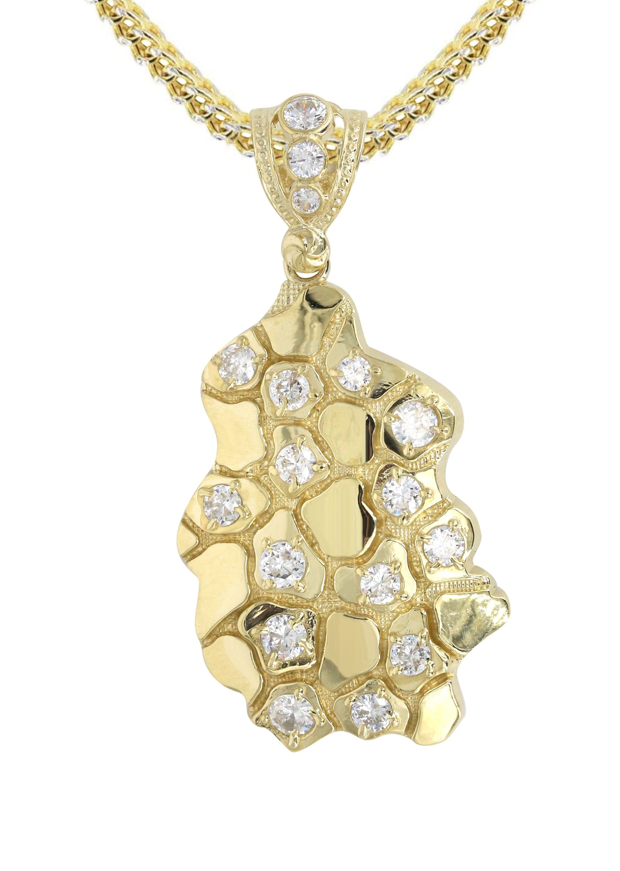 Großer Nugget-Anhänger Charm In Gelbgold