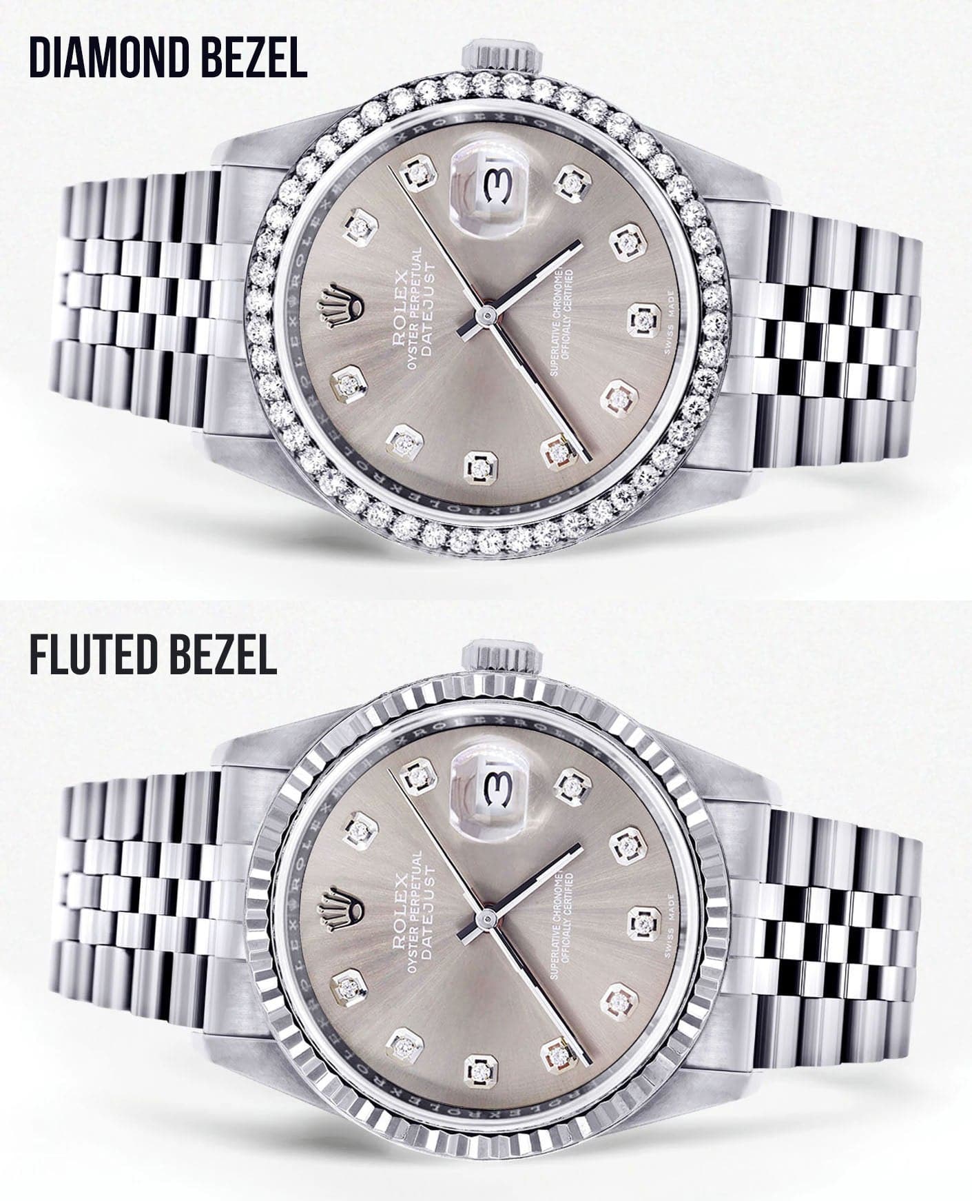 Mens Rolex Mens Watch Datejust 16200 | 36Mm | Grey Dial | Jubilee Band