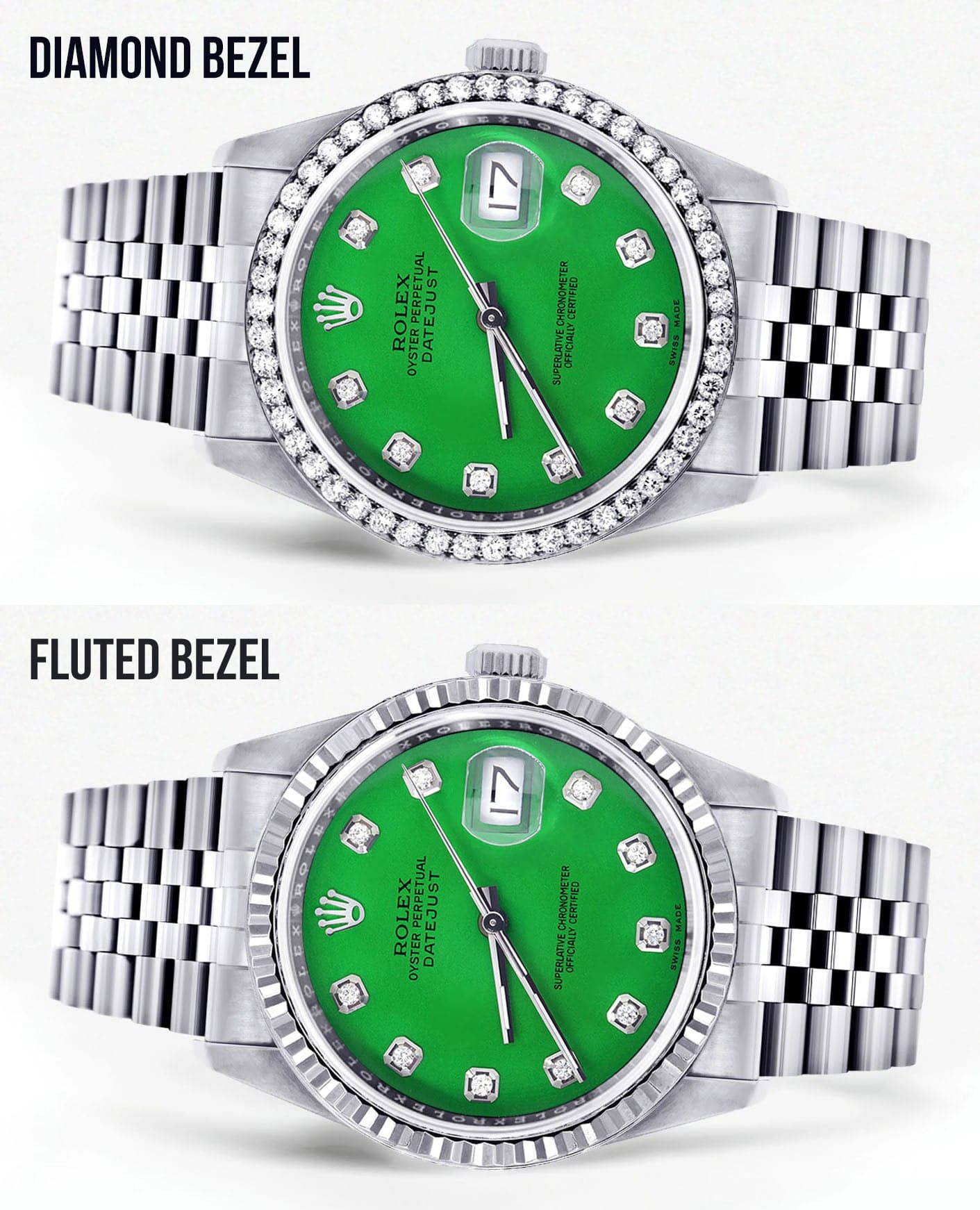 Mens Rolex Datejust Watch 16200 | 36Mm | Green Dial | Jubilee Band