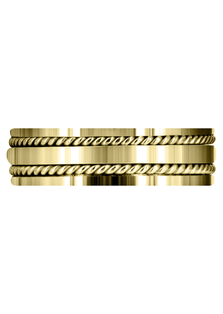 Yellow Gold Hand Woven Mens Wedding Band | High Polish Finish (Abel) Yellow Wedding Band FrostNYC 