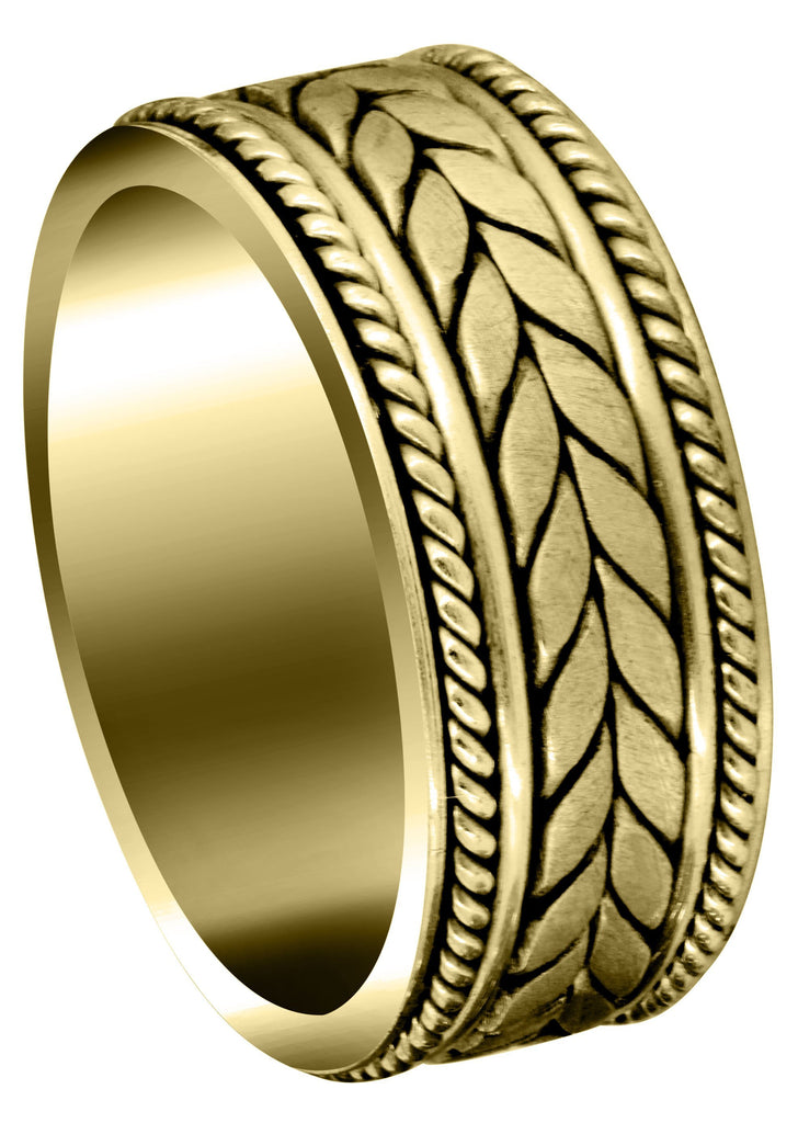 Yellow Gold Hand Woven Mens Wedding Band | Satin Finish (Diego) Yellow Wedding Band FrostNYC 