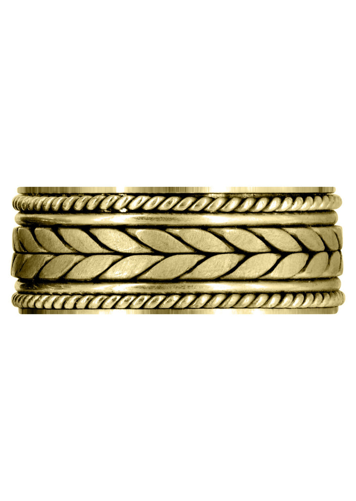 Yellow Gold Hand Woven Mens Wedding Band | Satin Finish (Diego) Yellow Wedding Band FrostNYC 