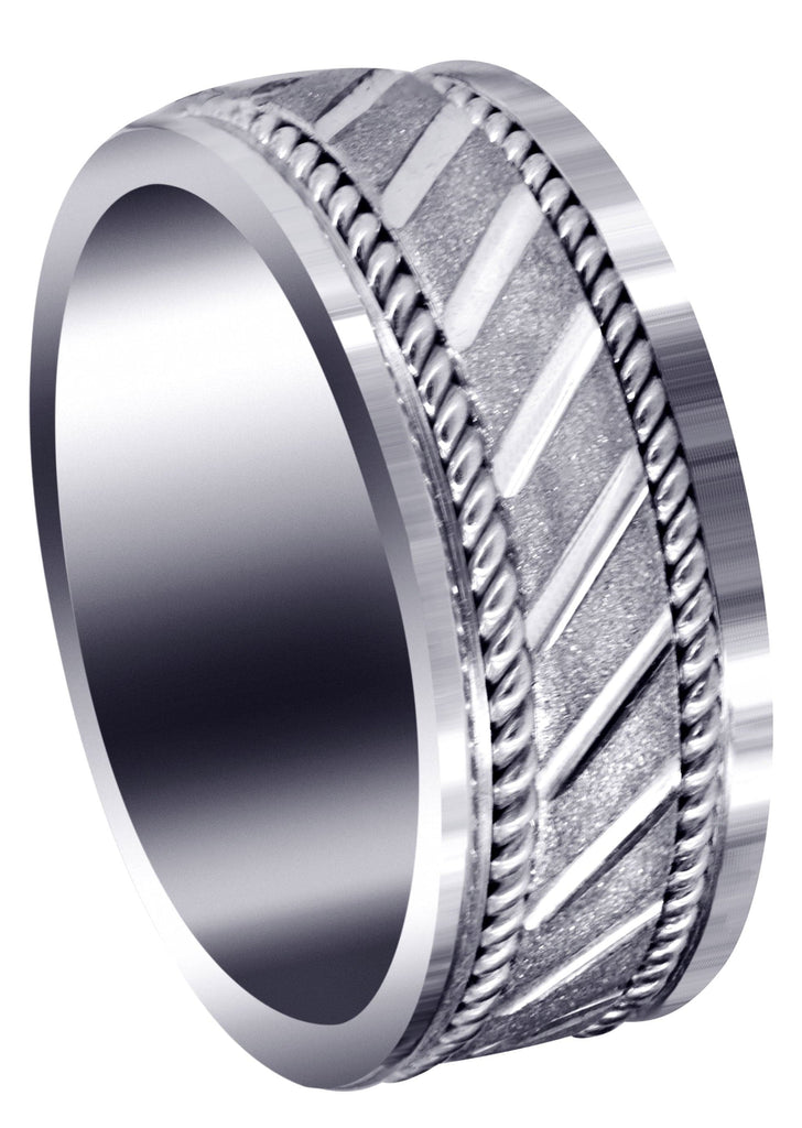 Contemporary Mens Wedding Band | Stone Finish (Brantley) Wedding Band FrostNYC 