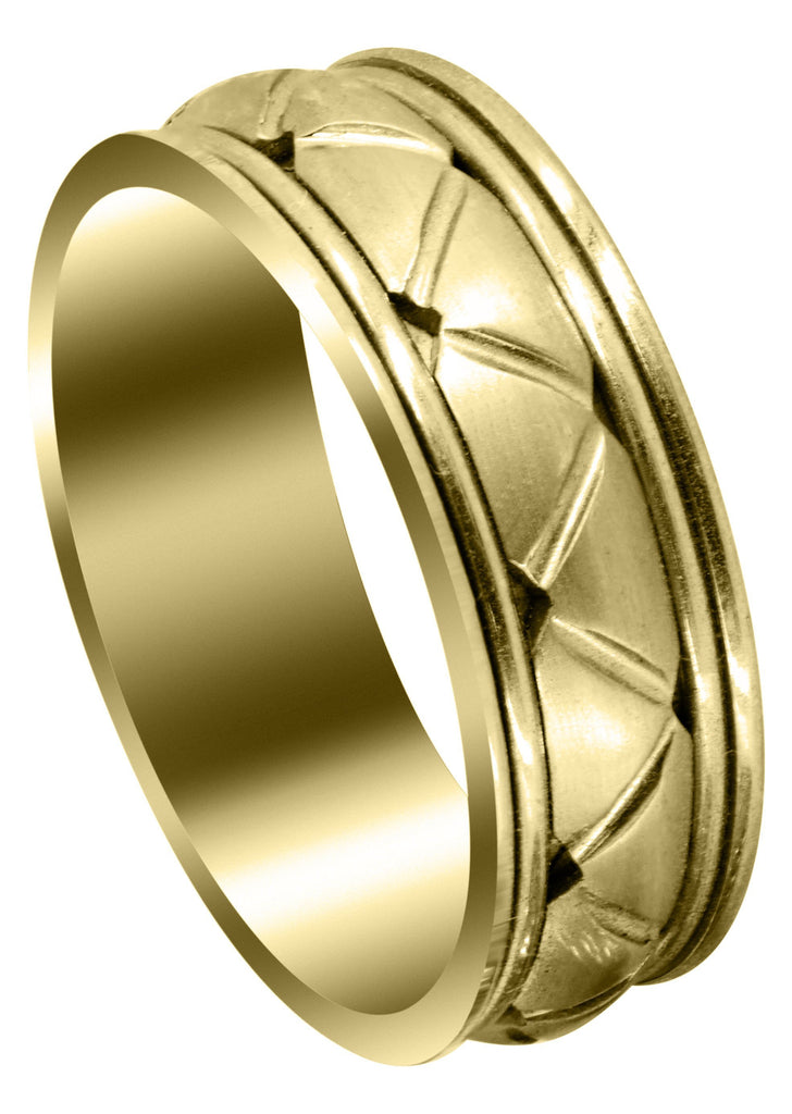 Yellow Gold Contemporary Mens Wedding Band | Satin Finish (Patrick) Yellow Wedding Band FrostNYC 