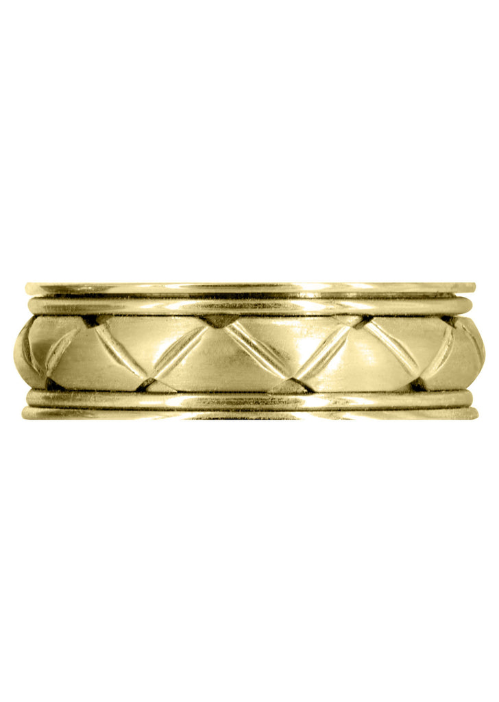 Yellow Gold Contemporary Mens Wedding Band | Satin Finish (Patrick) Yellow Wedding Band FrostNYC 