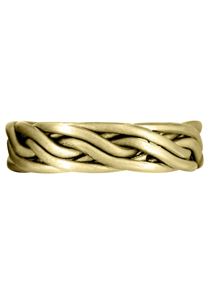 Yellow Gold Braided Mens Wedding Band | GB Finish (Miguel) Yellow Wedding Band FrostNYC 