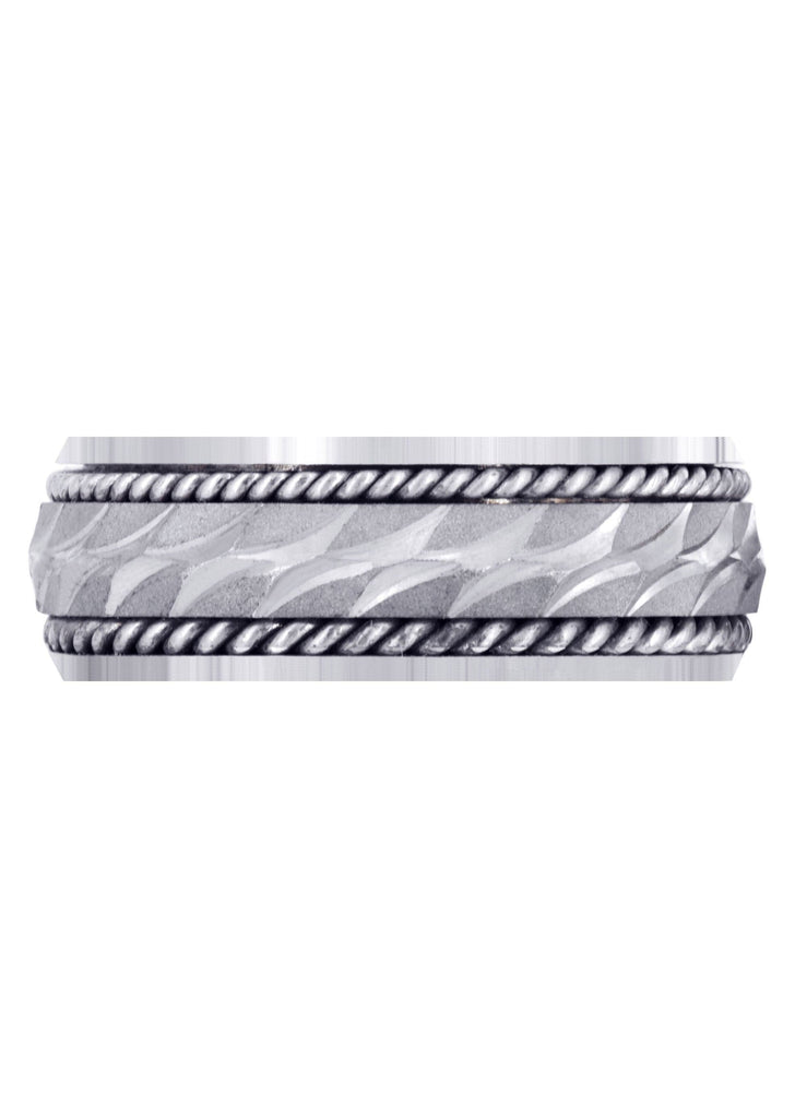 Modern Mens Wedding Band | Sand Blast / High Polish Finish (Luca) Wedding Band FrostNYC 