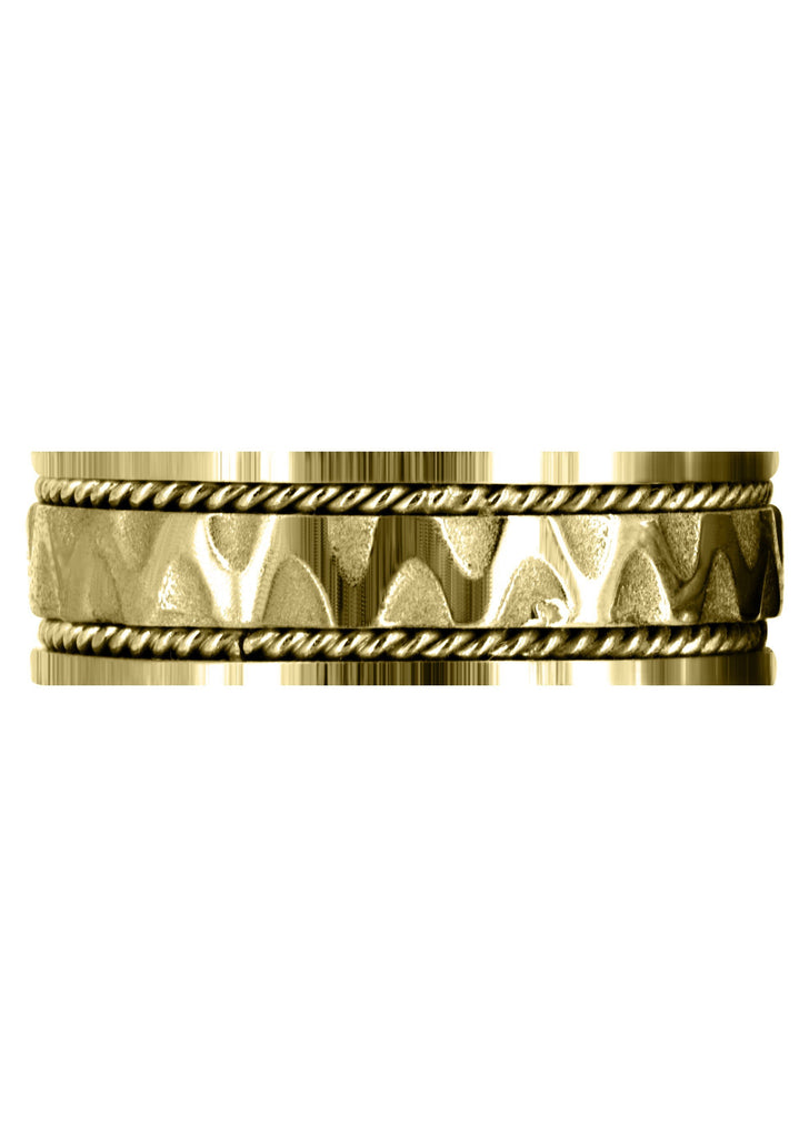 Yellow Gold Celtic Mens Wedding Band | Sand Blast / High Polish Finish (Max) Yellow Wedding Band FrostNYC 