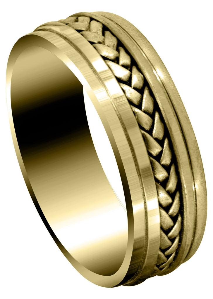 Yellow Gold Hand Woven Mens Wedding Band | Satin Finish (Cole) Yellow Wedding Band FrostNYC 