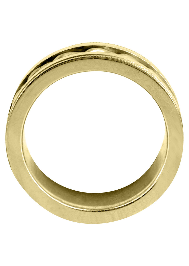 Yellow Gold Hand Woven Mens Wedding Band | Wire Matt Finish (Antonio) Yellow Wedding Band FrostNYC 