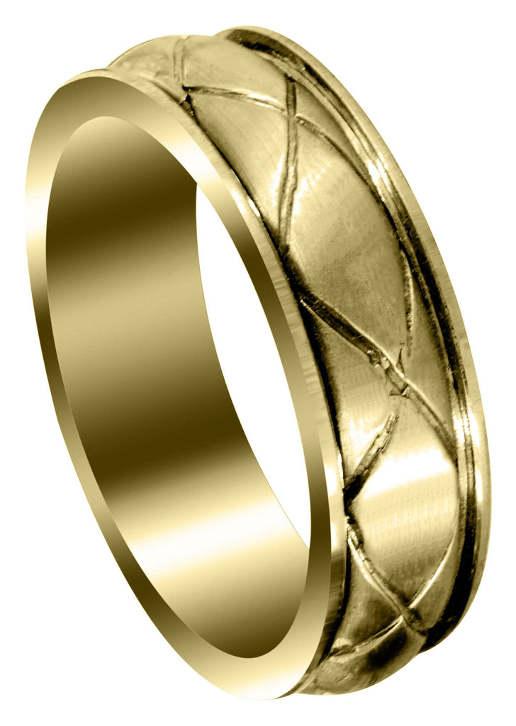 Yellow Gold Contemporary Mens Wedding Band | Satin Finish (Hayden) Yellow Wedding Band FrostNYC 