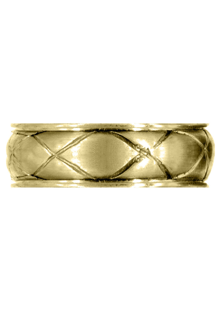 Yellow Gold Contemporary Mens Wedding Band | Satin Finish (Hayden) Yellow Wedding Band FrostNYC 
