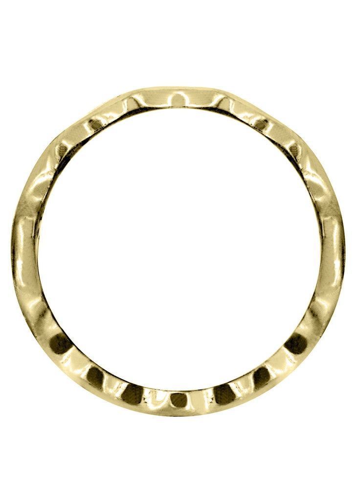 Yellow Gold Hand Woven Mens Wedding Band | High Polish Finish (Kingston) Yellow Wedding Band FrostNYC 