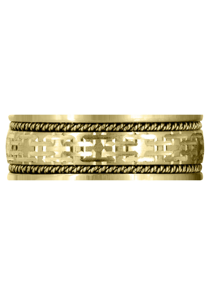 Yellow Gold Modern Mens Wedding Band | Satin Finish (Omar) Yellow Wedding Band FROST 