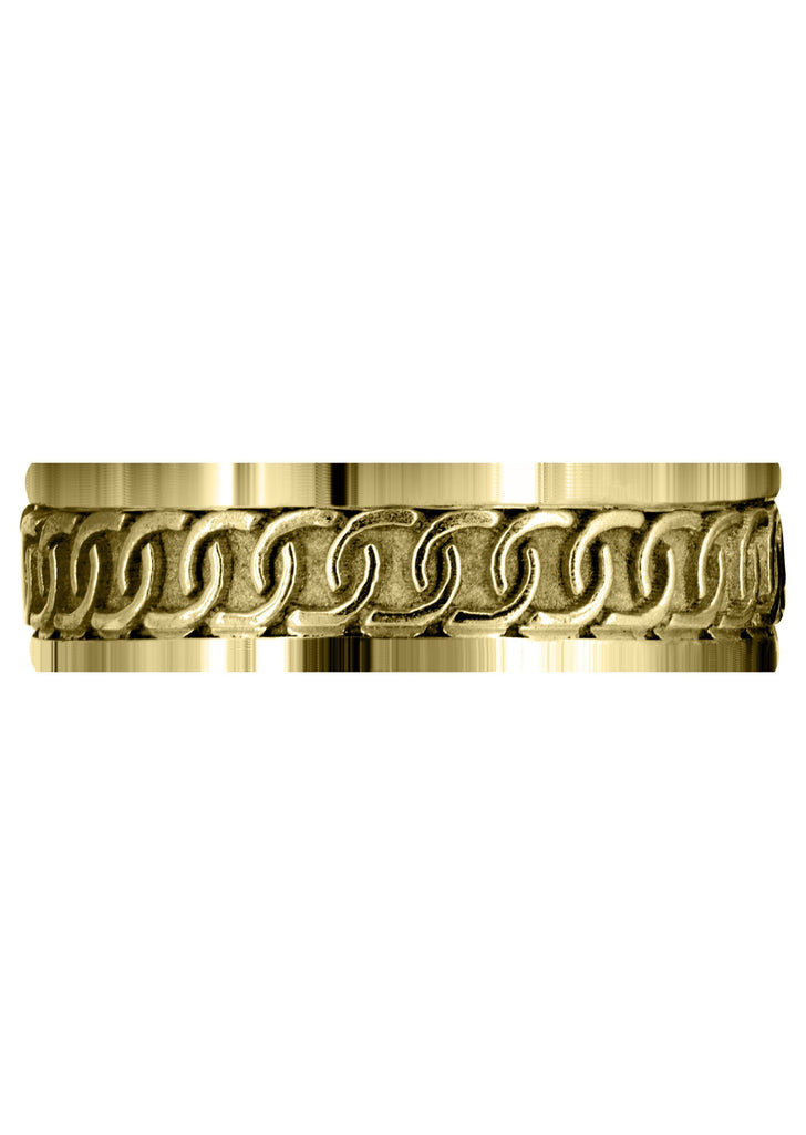 Yellow Gold Celtic Mens Wedding Band | Sand Blast / High Polish Finish (Eric) Yellow Wedding Band FrostNYC 