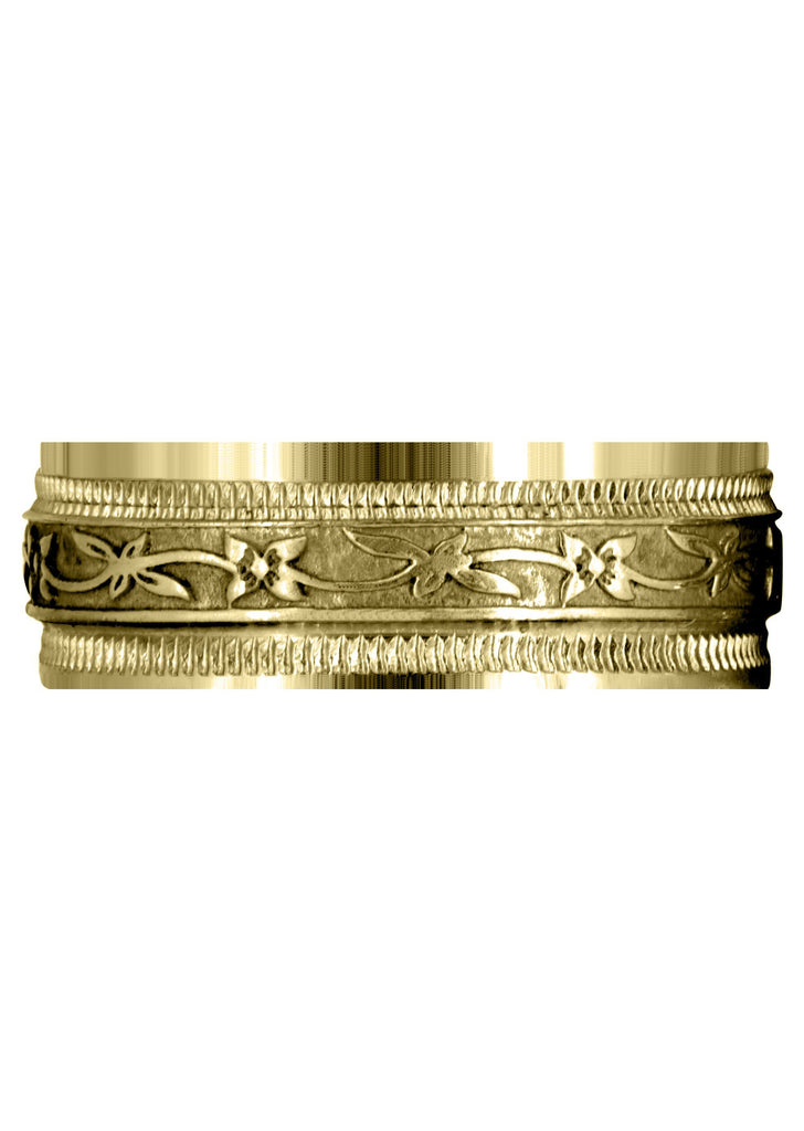 Yellow Gold Antique Mens Wedding Band | High Polish Finish (Cayden) Yellow Wedding Band FROST NYC 