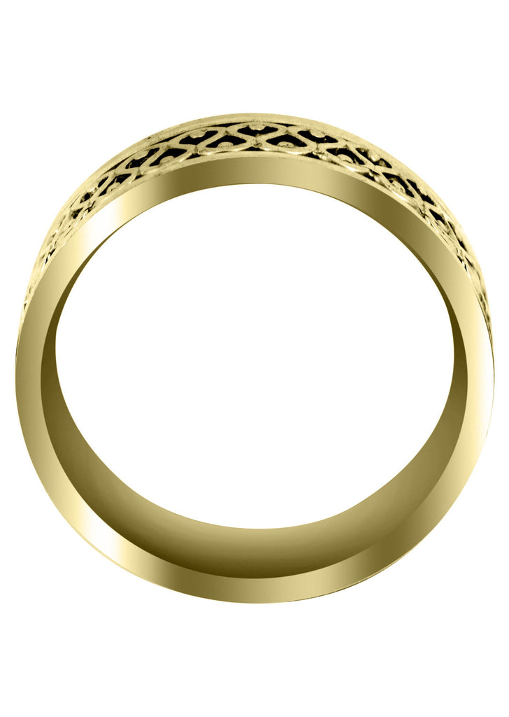 Yellow Gold Celtic Mens Wedding Band | High Polish Finish (Silas) Yellow Wedding Band FrostNYC 