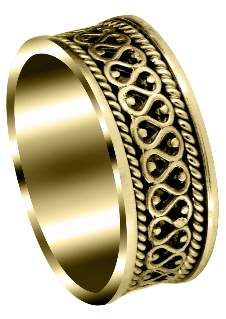 Yellow Gold Celtic Unique Mens Wedding Band | High Polish Finish (Sean) Yellow Wedding Band FROST NYC 
