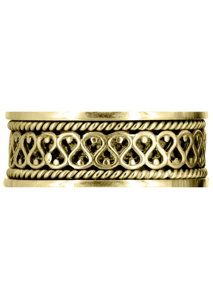 Yellow Gold Celtic Unique Mens Wedding Band | High Polish Finish (Sean) Yellow Wedding Band FROST NYC 