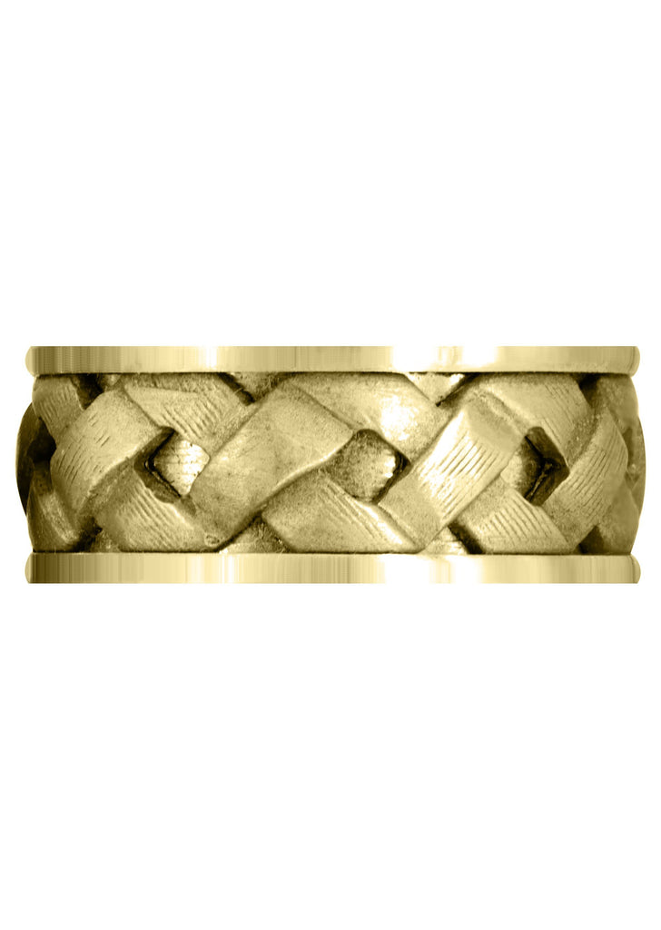 Yellow Gold Contemporary Mens Wedding Band | Satin Finish (Wesley) Yellow Wedding Band FrostNYC 