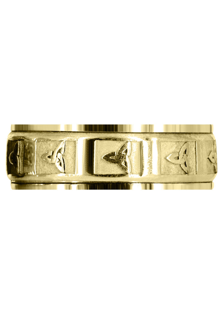 Yellow Gold Celtic Mens Wedding Band | Sand Blast / High Polish Finish (Beau) Yellow Wedding Band FrostNYC 