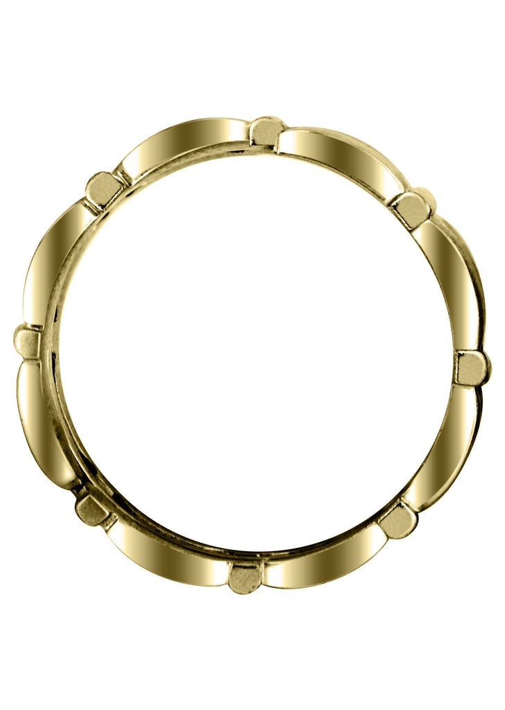 Yellow Gold Contemporary Mens Wedding Band | Satin / High Polish Finish (Brady) Yellow Wedding Band FrostNYC 