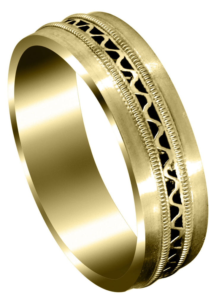 Yellow Gold Contemporary Mens Wedding Band | Satin Finish (Riley) Yellow Wedding Band FrostNYC 