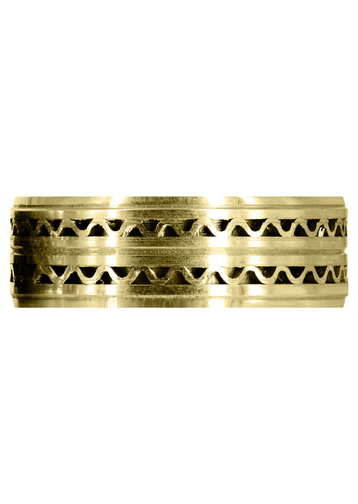 Yellow Gold Contemporary Mens Wedding Band | Satin Finish (Zayden) Yellow Wedding Band FrostNYC 