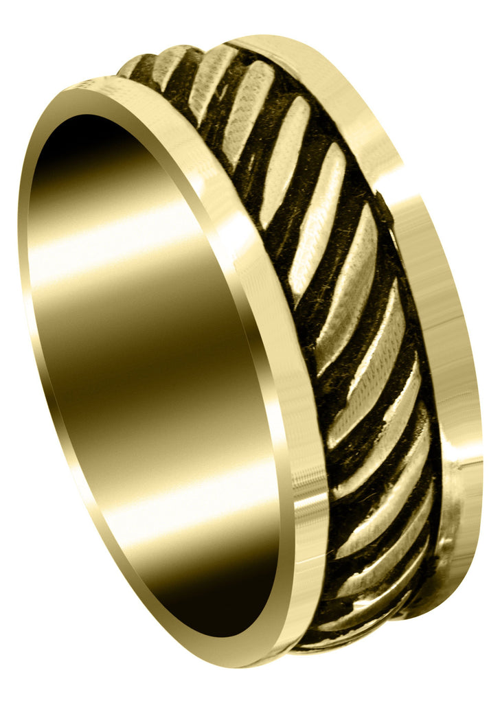 Yellow Gold Hand Woven Unique Mens Wedding Band | Satin Finish (Caden) Yellow Wedding Band FrostNYC 