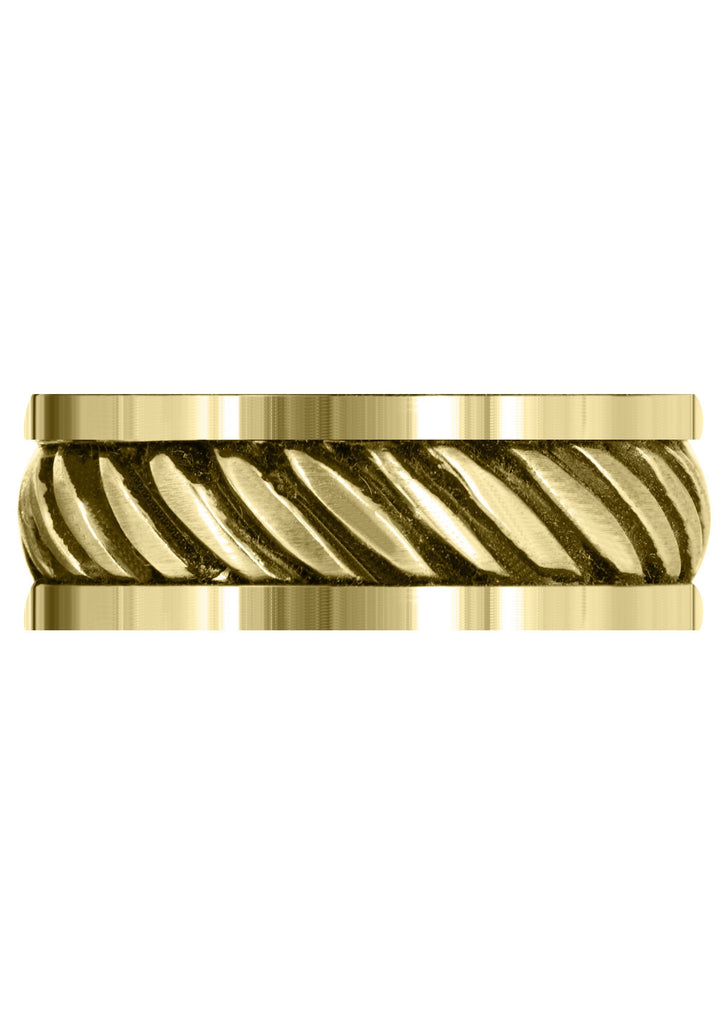 Yellow Gold Hand Woven Unique Mens Wedding Band | Satin Finish (Caden) Yellow Wedding Band FrostNYC 