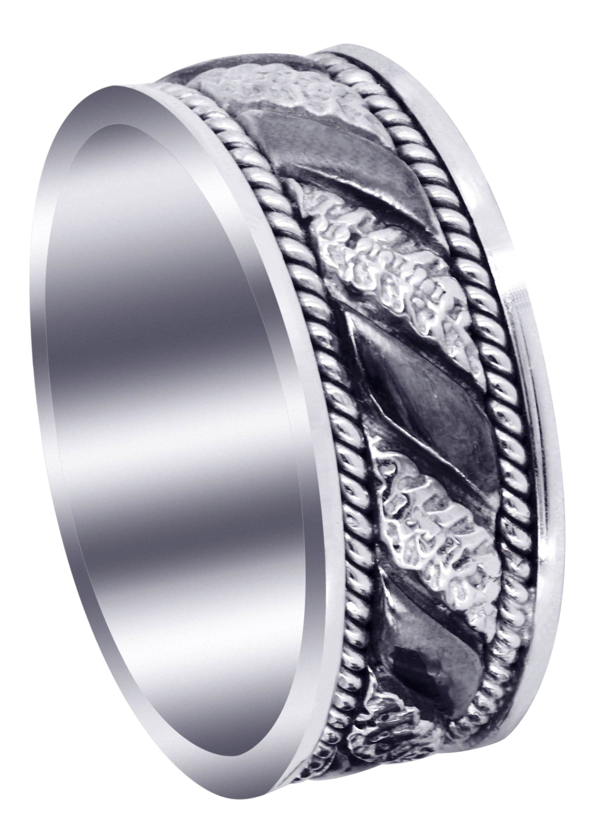 Hand Woven Mens Engagement Ring High Polish Finish (Jayceon)