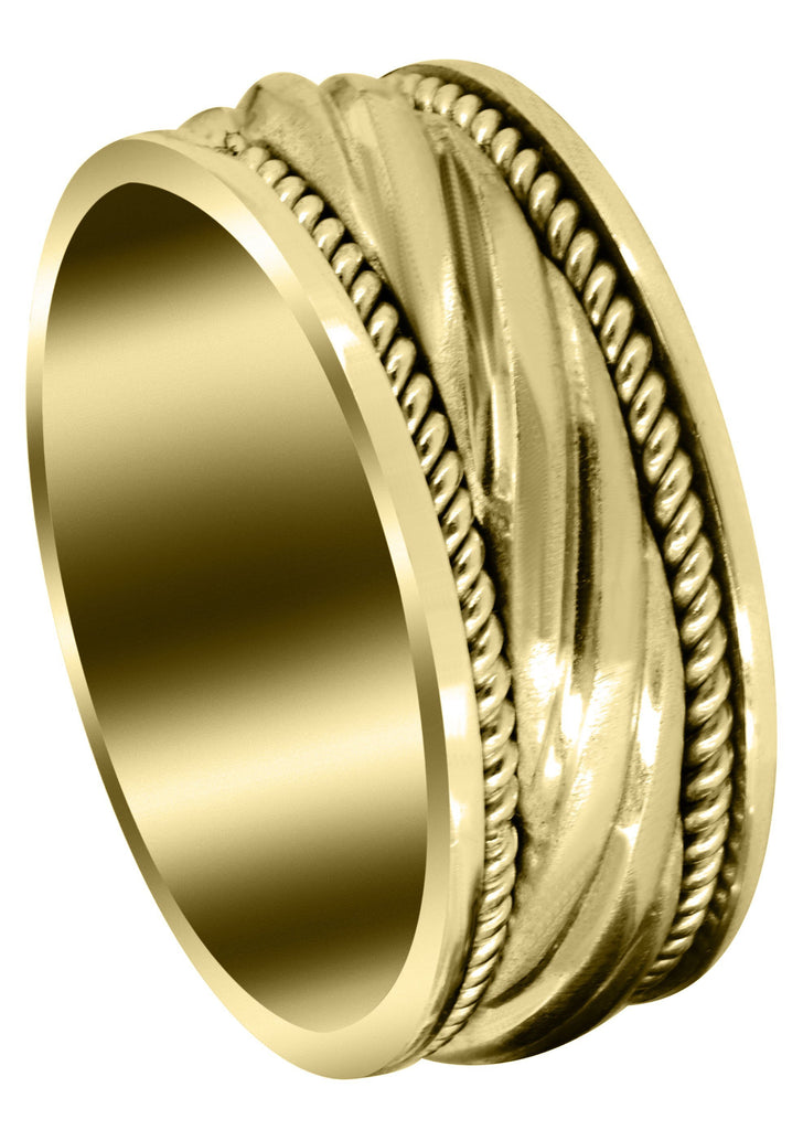 Yellow Gold Hand Woven Unique Mens Wedding Band | Satin Finish (Matteo) Yellow Wedding Band FrostNYC 