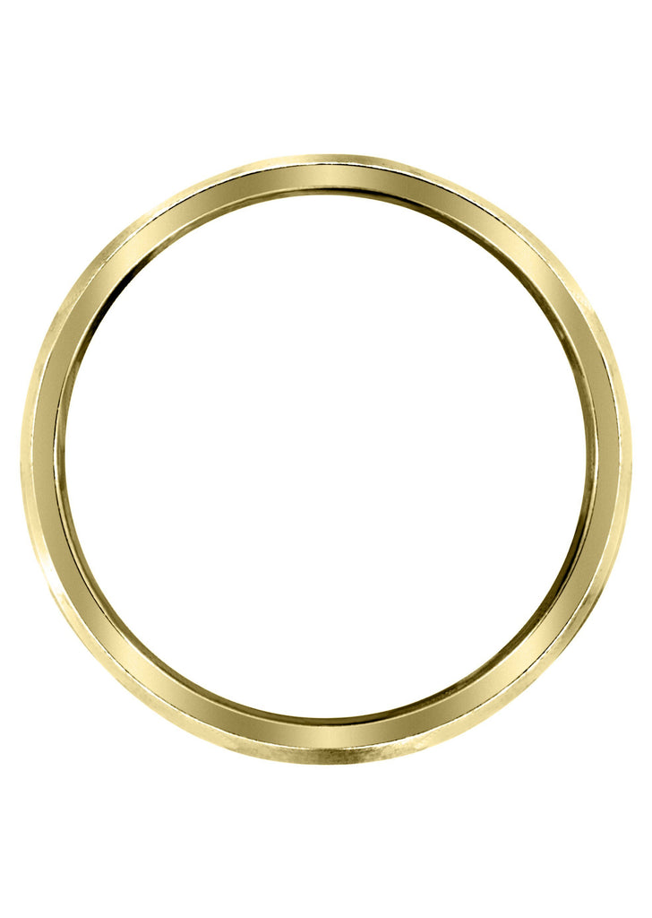 Yellow Gold Antique Mens Wedding Band | Sand Blast / High Polish Finish (Amir) Yellow Wedding Band FrostNYC 