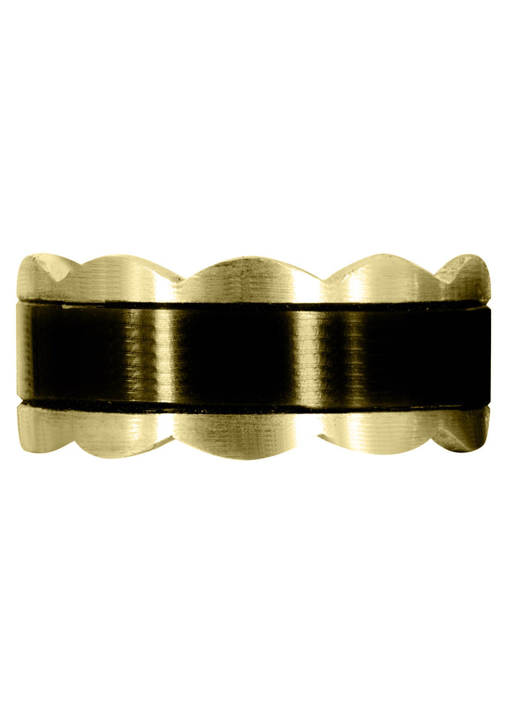 Yellow Gold Contemporary Mens Wedding Band | Satin Finish (Jaiden) Yellow Wedding Band FROST NYC 