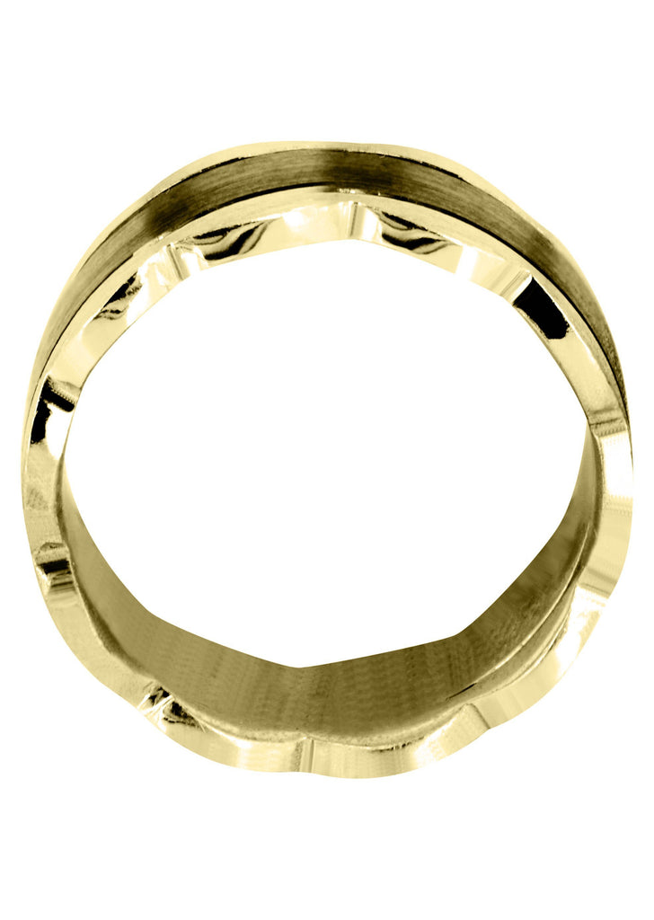 Yellow Gold Contemporary Mens Wedding Band | Satin Finish (Jaiden) Yellow Wedding Band FROST NYC 